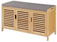 en.casa Schuhbank, &raquo;Selk&laquo; Schuhschrank mit Sitzfl&auml;che 50x90x35cm Bambus