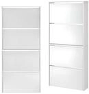 en.casa Schuhschrank &raquo;Vogar&laquo; mit 4 verspiegelten T&uuml;ren 134x63x17 cm Wei&szlig;