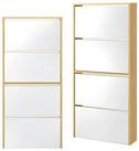 en.casa Schuhschrank &raquo;Vogar&laquo; mit 4 verspiegelten T&uuml;ren 134x63x17 cm...