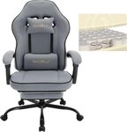 Woltu Gaming-Stuhl (1 St), mit Kopfkissen Lendenkissen Fu&szlig;st&uuml;tze, ergonomisch,