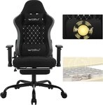 Woltu Gaming-Stuhl (1 St), ergonomisch, Kopfst&uuml;tze, Fu&szlig;st&uuml;tze, Lendenkissen,