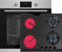 Gasline Backofen-Set Gasline Einbaubackofen GB850-FIX + Hybrid Kombi Glas Gas Elektro