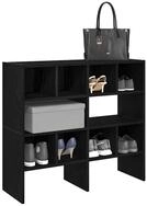 vidaXL Schuhschrank Schuhregale 2 Stk. Stapelbar Schwarz Eichen-Optik...