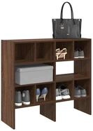 vidaXL Schuhschrank NA Schuhregale 2 Stk Stapelbar Braun Eichen-Optik...
