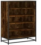 vidaXL Schuhregal Schuhschrank R&auml;uchereiche 75x38x97,5 cm Holzwerkstoff Metall,
