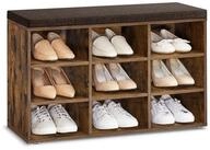 VASAGLE Schuhbank Schuhregal mit Sitzfl&auml;che, Sitzbank mit Stauraum, Kissen, 9