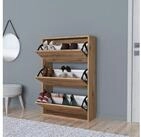 en.casa Schuhschrank &raquo;Aurskog&laquo; mit Kippt&uuml;ren 110x73 5x24cm Eiche