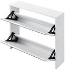 en.casa Schuhschrank &raquo;Vogar&laquo; mit 2 verspiegelten T&uuml;ren 67x63x17 cm Wei&szlig;...