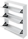 en.casa Schuhschrank &raquo;Vogar&laquo; mit 3 verspiegelten T&uuml;ren 103x63x17 cm Wei&szlig;