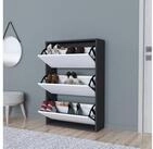 en.casa Schuhschrank &raquo;Aurskog&laquo; mit Kippt&uuml;ren 110x73 5x24cm Anthrazit/Wei&szlig;...