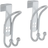 WENKO Handtuchhaken Wenko T&uuml;rhaken Lochdesign Stahl, silber, 2er-Set