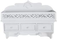 vidaXL Regal Wandgarderobe mit 3 Schubladen 2 Kleiderhaken