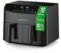 GOURMETmaxx Hei&szlig;luftfritteuse Doppelkammer-Hei&szlig;luftfritteuse 2x 3,5L,...