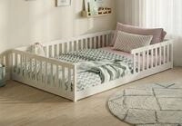 Kids Collective Kinderbett Bodenbett Bett mit Rausfallschutz & Lattenrost Montessori