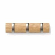 Umbra Garderobenleiste Flip mit 3 Haken Natur braun
