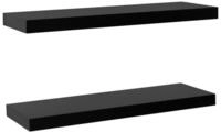 vidaXL Wandregal, Schweberegale 2 Stk. Schwarz 80x20x3,8 cm