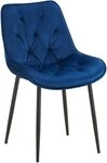 CLP Esszimmerstuhl Wallace (1er, 1 St), gesteppter Samt-Bezug