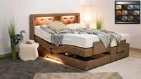 PAARA Boxspringbett Paris elektrisch verstellbar mit Motor LED alles, mit