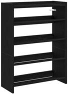 vidaXL Schuhregal Schuhregal Schwarz 60x25x81 cm Holzwerkstoff, 1-tlg.