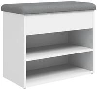 vidaXL Sitzbank Schuhbank Wei&szlig; 62 x 32 x 50 cm Holzwerkstoff