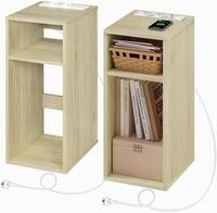 Woltu Nachttisch (2-St), mit Ladefunktion, schmaler Beistelltisch