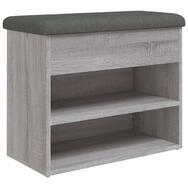 vidaXL Sitzbank Schuhbank Grau Sonoma 62x32x50 cm Holzwerkstoff