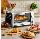 HOMCOM Minibackofen 9 L, 750W, mit Backblech, Grillrost, Temperaturbereich bis