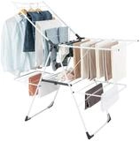 COSTWAY Fl&uuml;gelw&auml;schetrockner, mit Fl&uuml;geln, 2 Ebenen, h&ouml;henverstellbar, klappbar