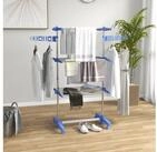 HOMCOM W&auml;schest&auml;nder mit Rollen, mit Klappbarem Fl&uuml;gel, f&uuml;r Indoor, Outdoor,