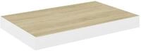 vidaXL Wandregal, Schweberegal Eichen-Optik und Wei&szlig; 50x23x3,8 cm MDF