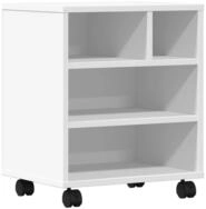 vidaXL Druckertisch Druckerst&auml;nder mit Rollen Wei&szlig; 41x32x48 cm