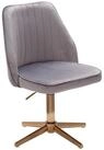 FINEBUY Drehstuhl Samt Schreibtischstuhl Drehbar Modern Schalenstuhl (Samt Grau,