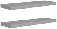 vidaXL Wandregal, Schweberegale 2 Stk. Grau 80x23,5x3,8 cm MDF
