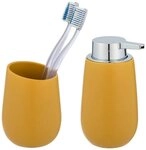 WENKO Badaccessoire-Set Badi, Set, Seifenspender und Zahnputzbecher aus...