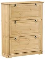 vidaXL Schuhregal Schuhschrank Corona 99x32x124,5 cm Massivholz Kiefer, 1-tlg.