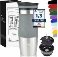 Milu Isolierflasche Isolierbecher grau 0,37 l