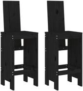 vidaXL Gartenstuhl Barhocker 2 Stk. Schwarz 40x42x120 cm Massivholz Kiefer (2...