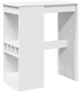 vidaXL Esstisch Bartisch mit Regal Wei&szlig; 90x47,5x103,5 cm Holzwerkstoff (1-St)