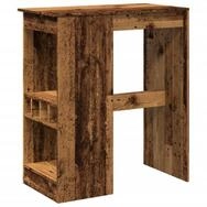 vidaXL Esstisch Bartisch mit Regal Altholz-Optik 90x47,5x103,5 cm Holzwerkstoff