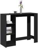 vidaXL Bartisch, Bartisch mit Regal Schwarz 124x46x103,5 cm Holzwerkstoff