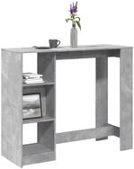 vidaXL Bartisch NA Bartisch Stehtisch Esstisch mit Regal Betongrau 124x46x103,5...