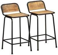vidaXL Barhocker Barhocker 2 Stk. 46x35,5x80 cm Raues Massivholz (2 St)