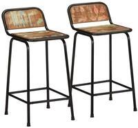 vidaXL Barhocker Barhocker 2 Stk. 46x35,5x80 cm Altholz Massivholz (2 St)