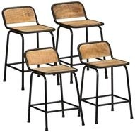 vidaXL Barhocker Barhocker 4 Stk. 46x35,5x70 cm Raues Massivholz (4 St)