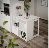 Vicco Bartisch Dominic, Wei&szlig;, 116 x 37 cm 4x offene F&auml;cher und 1x T&uuml;r (1-St)