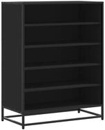 vidaXL Schuhregal Schuhschrank Schwarz 75x38x97,5 cm Holzwerkstoff Metall,...