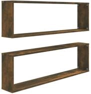 vidaXL Wandregal, Regale 2 Stk. R&auml;uchereiche 100x15x30 cm Holzwerkstoff
