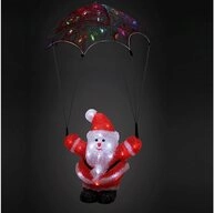 Deuba Dekofigur, Acryl Figur mit LED Weihnachtsmann Au&szlig;en Innen 60x20x16cm...