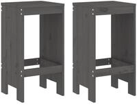 vidaXL Gartenstuhl Barhocker 2 Stk. Grau 40x36x75 cm Massivholz Kiefer (2 St)