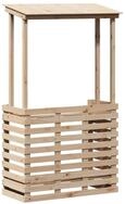 vidaXL Gartentisch Gartenbar mit Dach 112,5x57x195,5 cm Massivholz Kiefer (1-St)